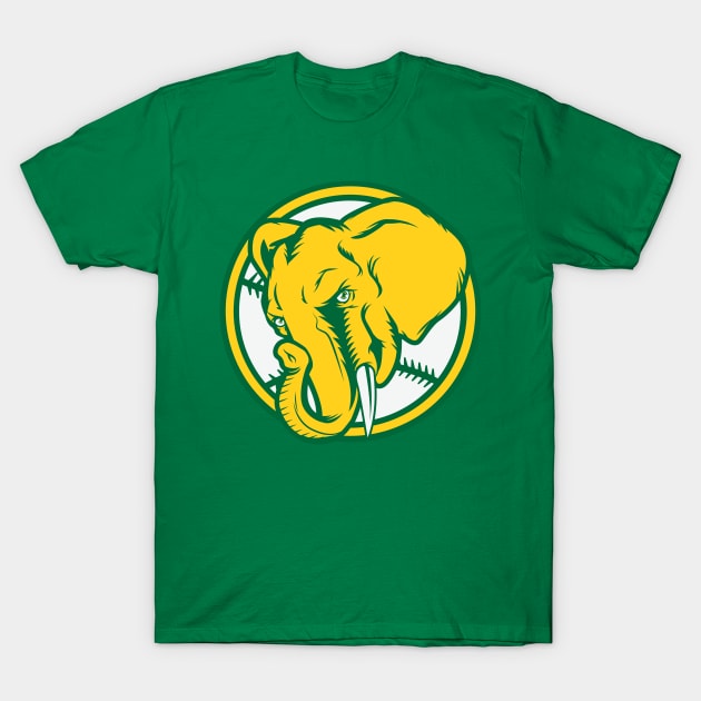 Elephant-Inspired Oakland A's Design T-Shirt by OrganicGraphic